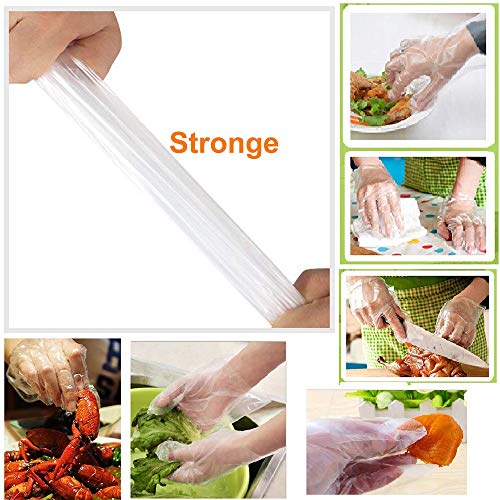 Disposable Clear Plastic Gloves - Bulk 800 Pieces Plastic Disposable Gloves L...