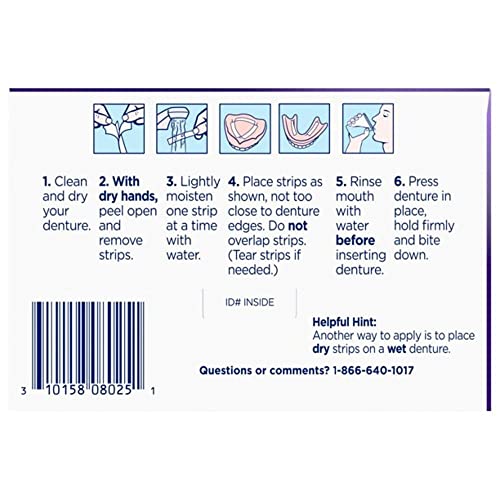 Super Poligrip Strips Size 40 Ct Poligrip Strong All Day Comfort Seal Denture...