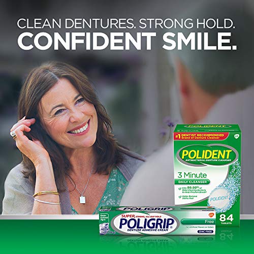 Super Poligrip Zinc Free Denture and Partials Adhesive Cream, 2.4-ounce Twin ...