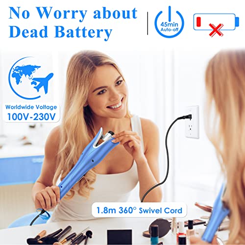 Auto Hair Curler, Automatic Curling Iron Wand with 1" Large Rotating Barrel &...