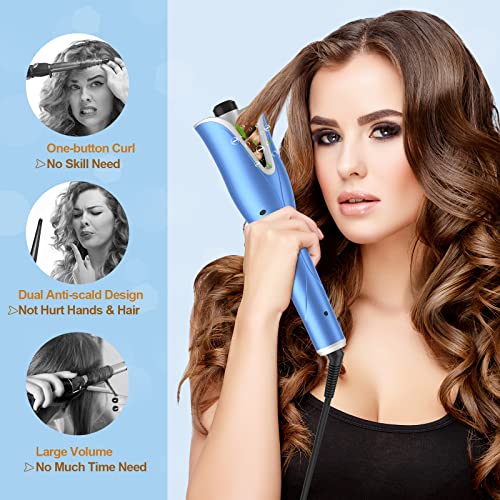 Auto Hair Curler, Automatic Curling Iron Wand with 1" Large Rotating Barrel &...