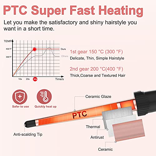 Professional Curling Iron Set, 5 in 1 Curling Wand with 1" 3 Barrel Hair Wave...