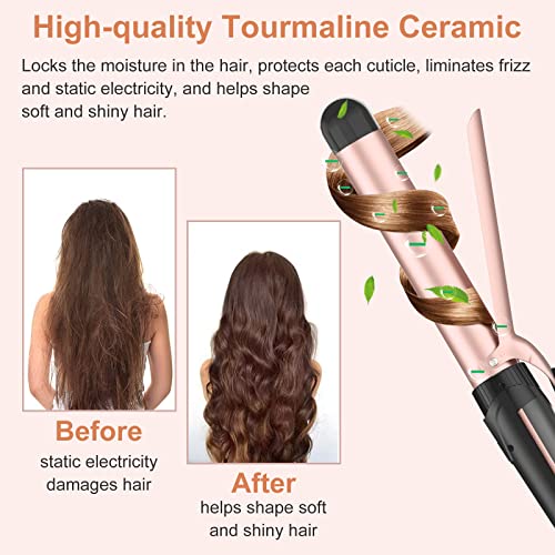 Professional Curling Iron Set, 5 in 1 Curling Wand with 1" 3 Barrel Hair Wave...