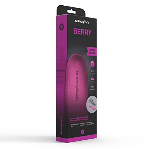 Superfeet womens BERRY Comfort High Arch Support and Forefoot Cushion, Orthot...