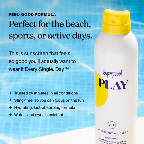 Supergoop! PLAY Antioxidant-Infused Body Mist w/ Vitamin C, 3 fl oz - SPF 50 ...