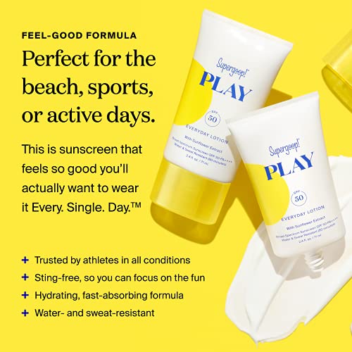 Supergoop! PLAY Everyday Lotion, 2.4 oz - SPF 50 PA++++ Reef-Friendly, Broad ...