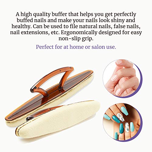 Winning Nails 7" Chamois Buffer, For Lustrous and Shiny Nails x 2 count