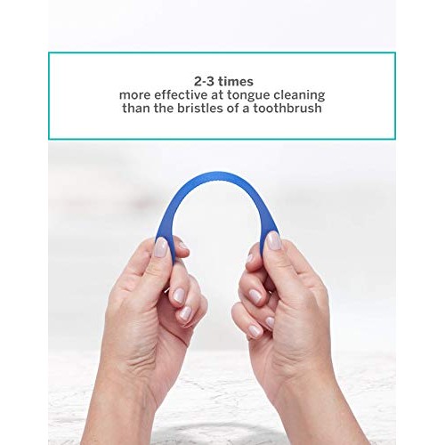 Supersmile Ripple Edge Tongue Cleaner, Ergonomic Reusable Tongue Scraper, 3 C...