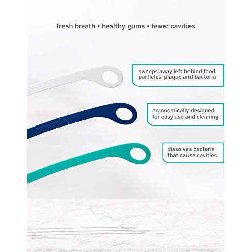 Supersmile Ripple Edge Tongue Cleaner, Ergonomic Reusable Tongue Scraper, 3 C...