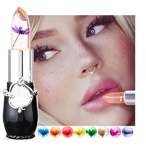 Flower Lip Gloss Clear Lipstick Set, 6Pcs Magic Temperature Color Change Lip ...