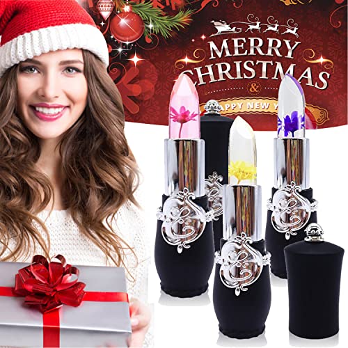 Flower Lip Gloss Clear Lipstick Set, 6Pcs Magic Temperature Color Change Lip ...