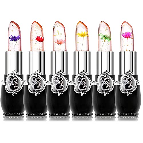 Flower Lip Gloss Clear Lipstick Set, 6Pcs Magic Temperature Color Change Lip ...