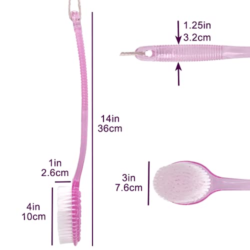 SUPERWASH PLUS Body Bath Brush for Shower, 14 inches Long Handle Shower Brush...