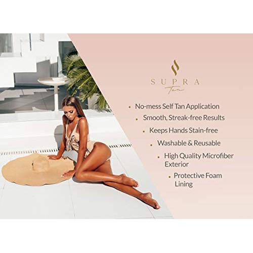 Supra Tan Self Tanning Applicator Mitt – Self Tanner Mitt for Sunless Streak-...