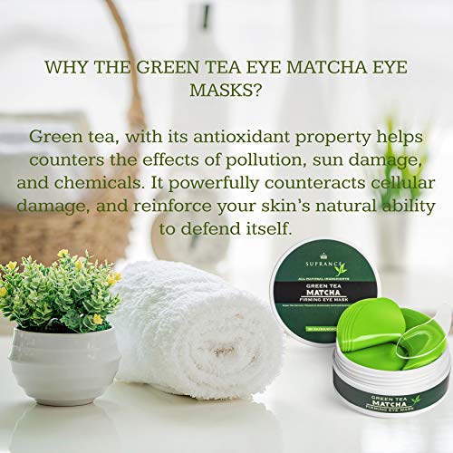 Green Tea Matcha Eye Mask by SUPRANCE - Under Eye Patches Treatment for Dark ...