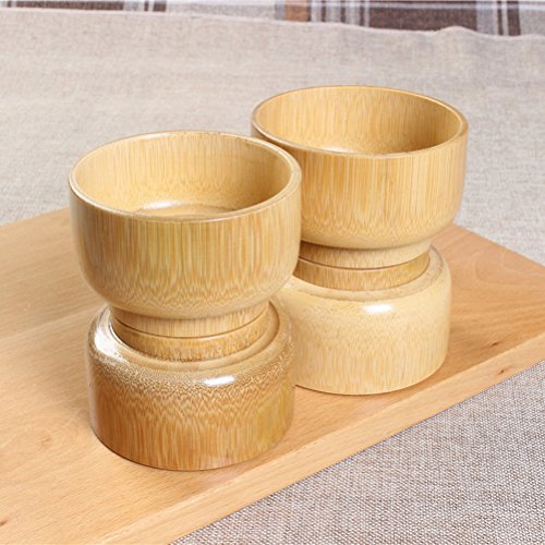 SUPVOX Bamboo Shaving Soap Bowl Cup Wood Shaving Mug Container for Men