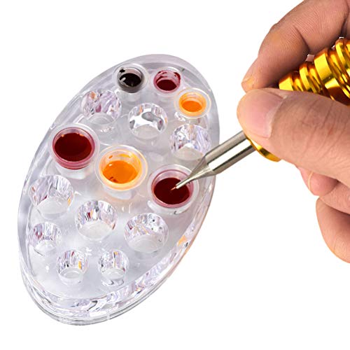 SUPVOX Ellipse Transparent Pigment Shelf Acrylic Tattoo Ink Cup Tattoo Pigmen...