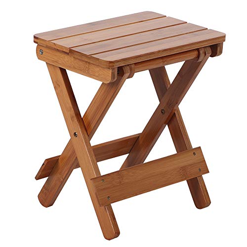 Bamboo Folding Stool Makeup Stool Shower Bench Portable Seat Small Bench for ...