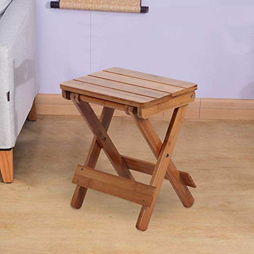 Bamboo Folding Stool Makeup Stool Shower Bench Portable Seat Small Bench for ...