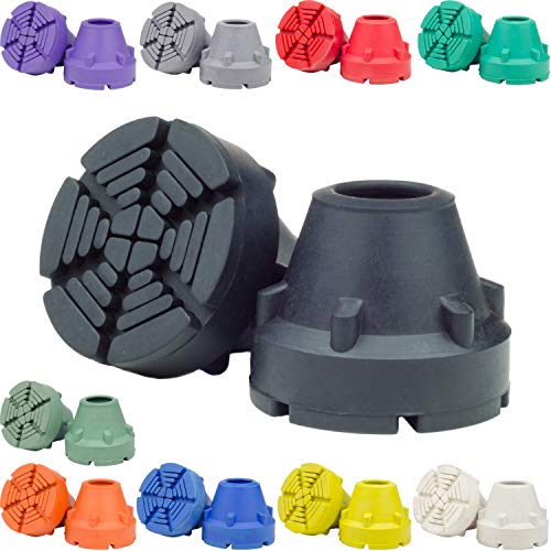 SureTip Black Crutch Tips & Cane Tip (Pair of 2) – 1 Size Fits All 3/4" 7/8” ...