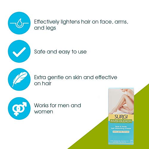 Surgi Invisi-Bleach Face & Body Hair Bleaching Cream 1.5 oz