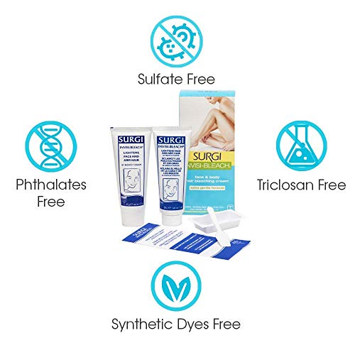 Surgi Invisi-Bleach Face & Body Hair Bleaching Cream 1.5 oz
