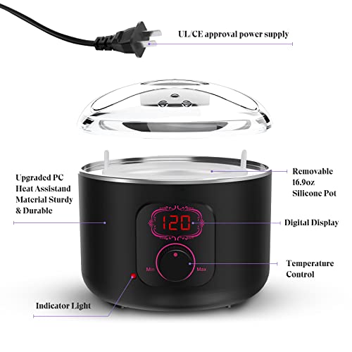 Wax Heater, Complete Wax Hair Removal Kit with Digital Display, Electric Wax ...