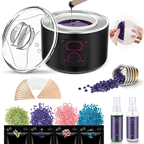 Wax Heater, Complete Wax Hair Removal Kit with Digital Display, Electric Wax ...