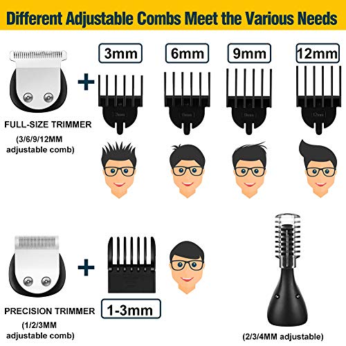 SURKER Beard Trimmer for Men Hair Clippers Body Mustache Nose Hair Groomer Co...