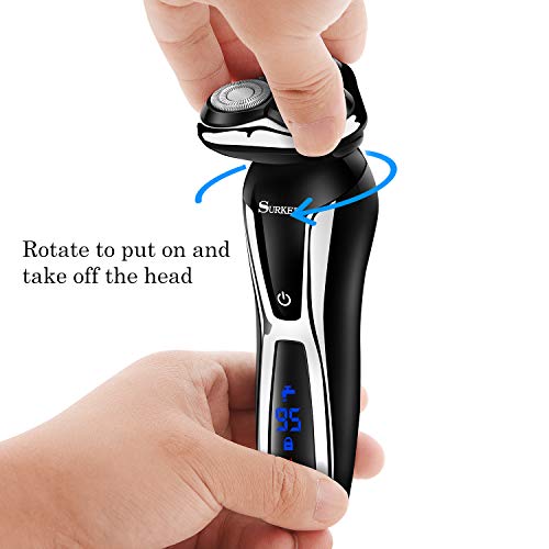 SURKER Electric Shaver Razor Cordless Beard Trimmer for Men Nose Hair Trimmer...