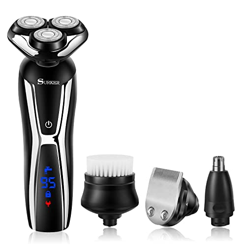 SURKER Electric Shaver Razor Cordless Beard Trimmer for Men Nose Hair Trimmer...