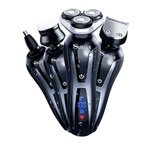 SURKER Electric Shaver Razor Cordless Beard Trimmer for Men Nose Hair Trimmer...