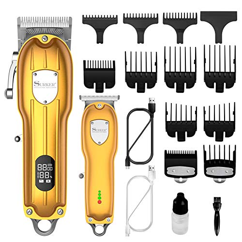 SURKER Mens Hair Clipper Professional Hair Trimmer Barber Clipper Set Beard T...