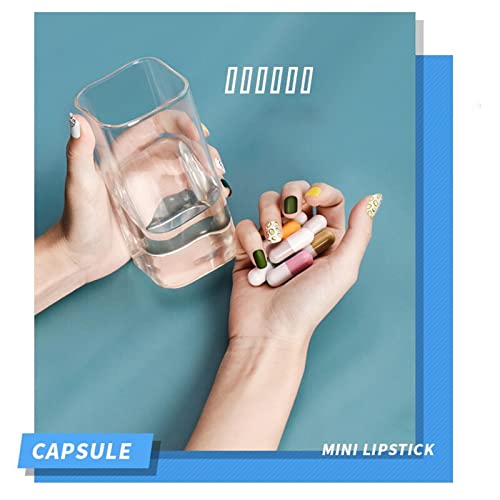 Mini Capsule Lipstick Set Cute Matte Lipstick Velvet Lipsticks Nonstick Cup E...