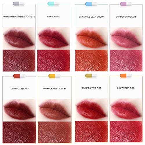 Mini Capsule Lipstick Set Cute Matte Lipstick Velvet Lipsticks Nonstick Cup E...