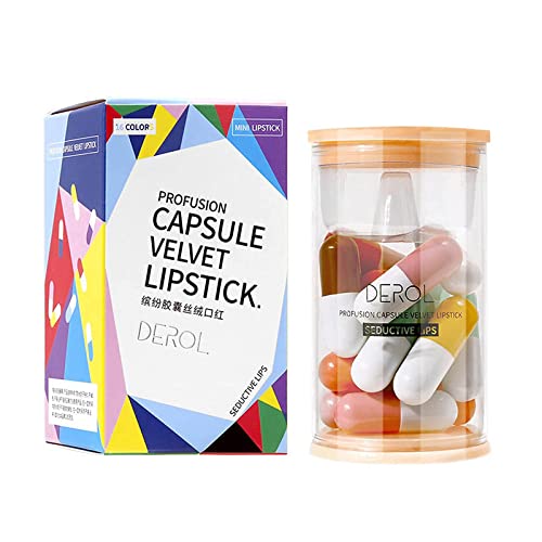 Mini Capsule Lipstick Set Cute Matte Lipstick Velvet Lipsticks Nonstick Cup E...