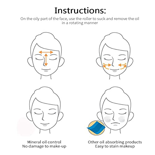 Oil-Absorbing Volcanic Face Roller,Instant Results Remove Excess Shine Rollin...