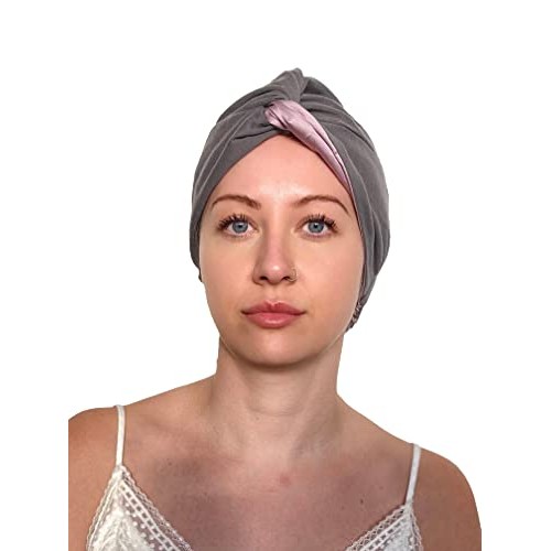 Sustainably Silk Sleeping Turban wrap - Vegan Bamboo Silk Inner Sleep Cap for...