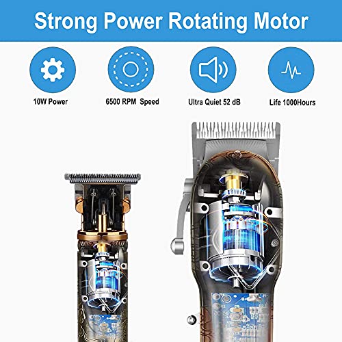 Suttik Hair Clippers and Trimmers Set for Men, Professional Cordless Barber C...