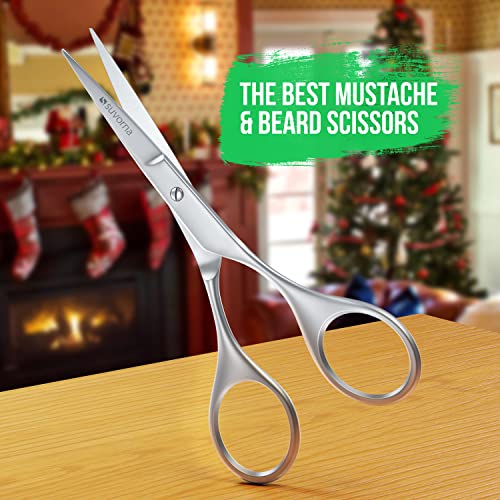 Suvorna 4.5" Beard Scissors, Mustache Scissors, Nose, Eyebrow & Ear Hair Scis...