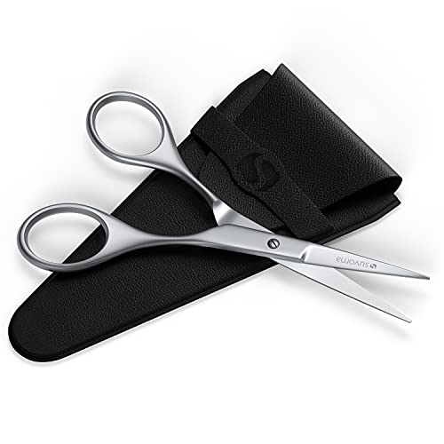 Suvorna 4.5" Beard Scissors, Mustache Scissors, Nose, Eyebrow & Ear Hair Scis...