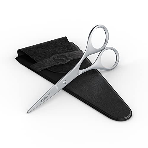 Suvorna 4.5" Beard Scissors, Mustache Scissors, Nose, Eyebrow & Ear Hair Scis...