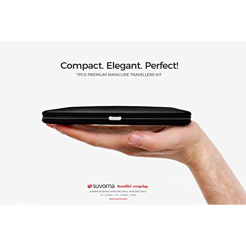 Suvorna 7Pcs Premium Manicure Set - Japanese Steel Nail/Cuticle Nippers, Nail...