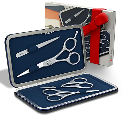 Suvorna Premium Beard and Mustache Scissors set / Kit (4pcs). 5.5" Precision ...