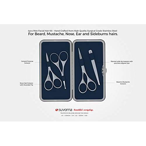 Suvorna Professional Men's Grooming Facial Hair Removal/Trimming Kit 4 Pcs. M...