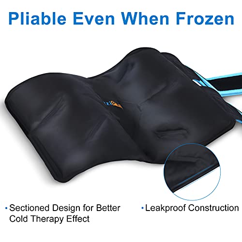 SuzziPad Knee Ice Pack for Injuries Reusable Gel Cold Pack with Cold Compress...