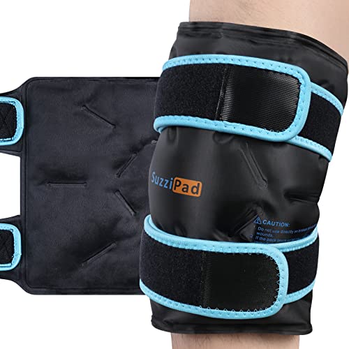 SuzziPad Knee Ice Pack for Injuries Reusable Gel Cold Pack with Cold Compress...