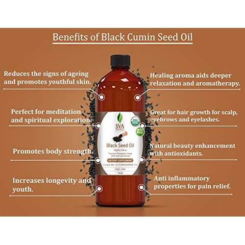 USDA Certified Organic Black Seed Carrier Oil (16 Oz)- Guaranteed 100% Pure &...