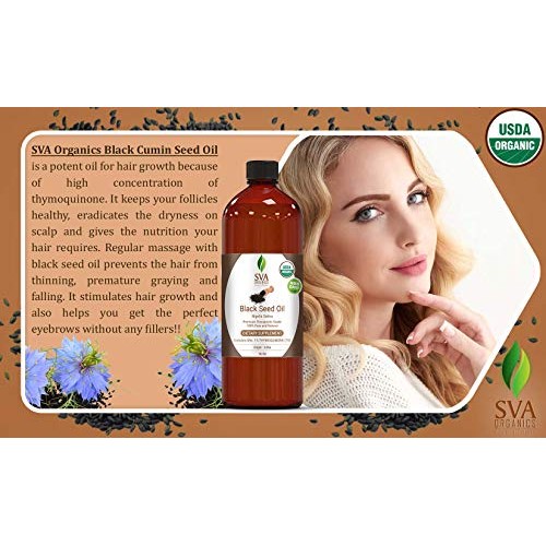 USDA Certified Organic Black Seed Carrier Oil (16 Oz)- Guaranteed 100% Pure &...