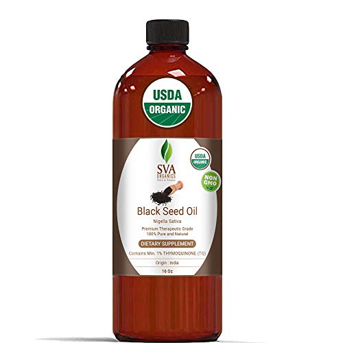 USDA Certified Organic Black Seed Carrier Oil (16 Oz)- Guaranteed 100% Pure &...